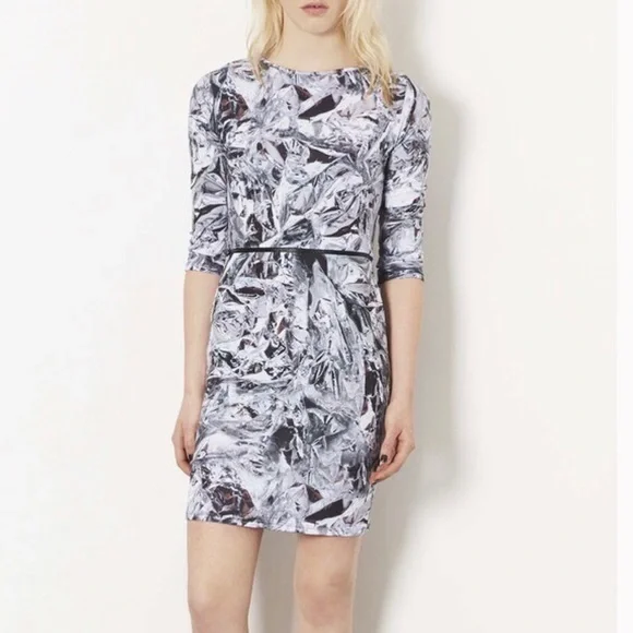 topshop grey bodycon dress Topshop long sleeve rib mini dress in grey – ASOS Sample Sale main image 0